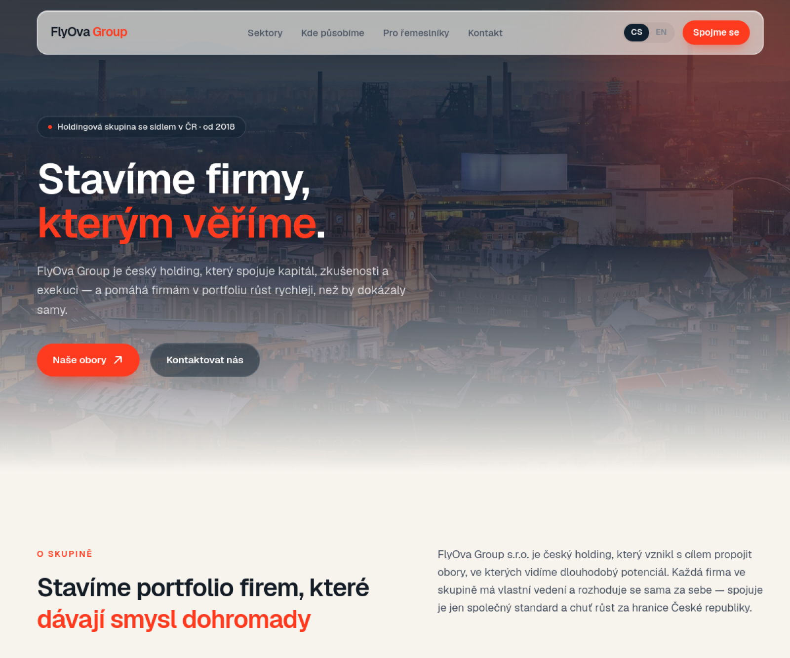 Náhled českého webu FlyOva