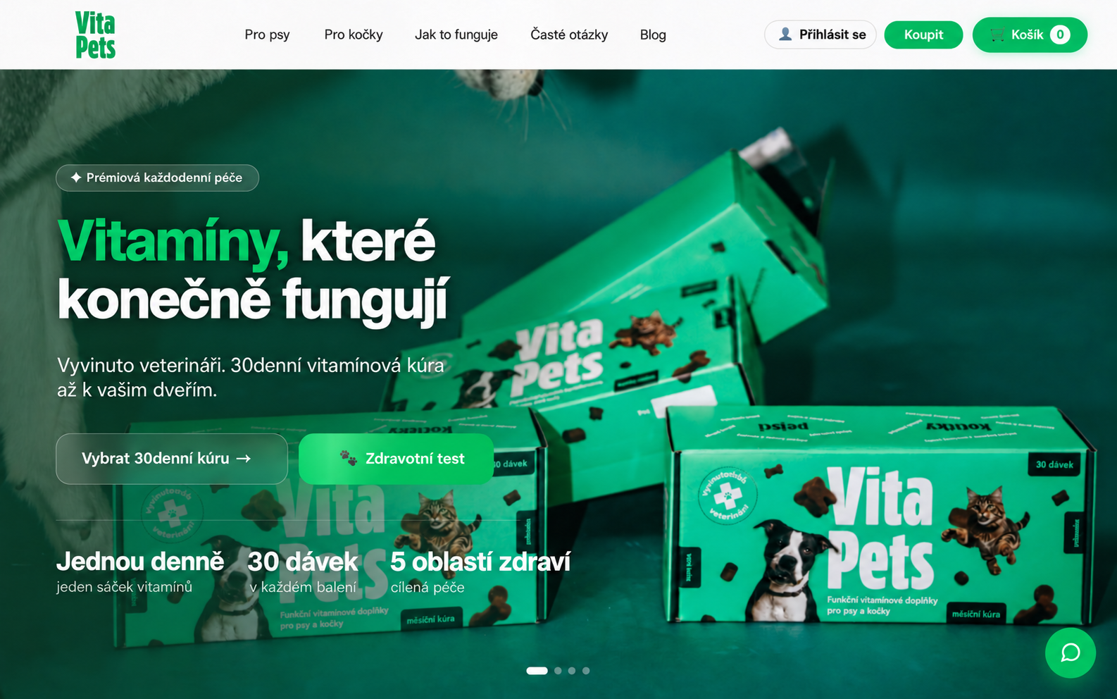 Náhled českého webu VitaPets